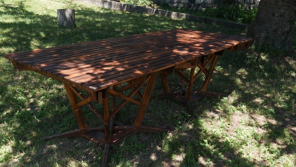 Tables d'extérieur en douglas flammé