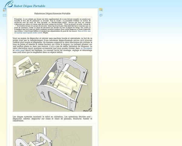 Dégauchissage avec un rabot électrique sur un chariot