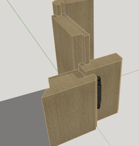 Plan usinage porte a recouvrement , Chambranle Contre-chambranle