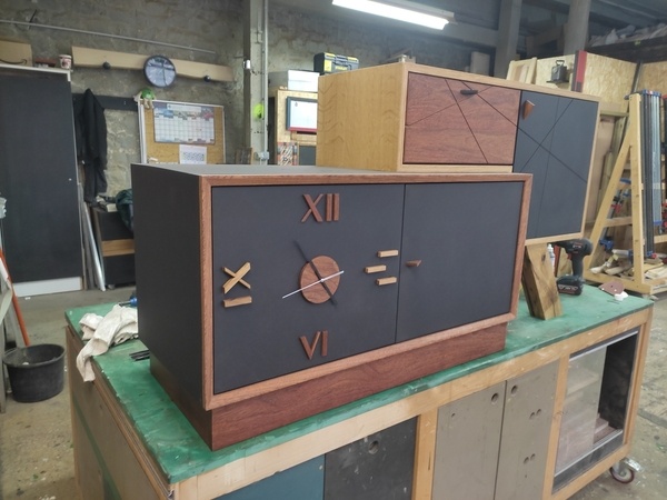 Meuble bureau horloge