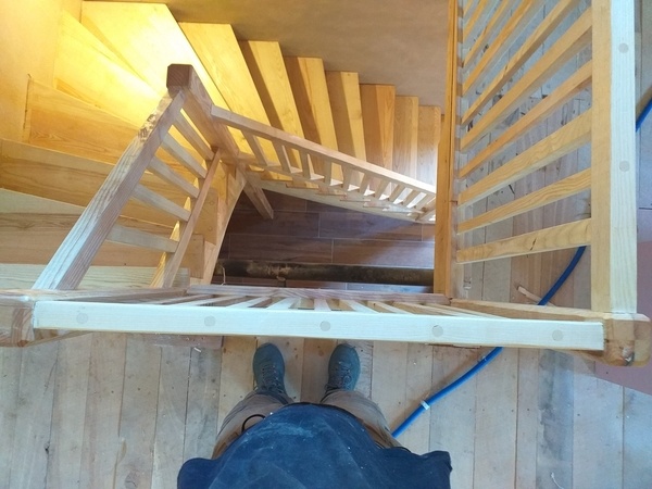 Escalier quart tournant frêne