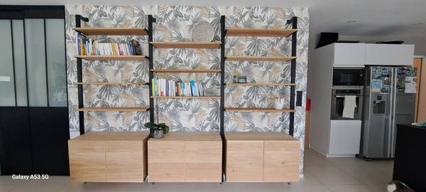 Ma nouvelle bibliothèque bois métal.