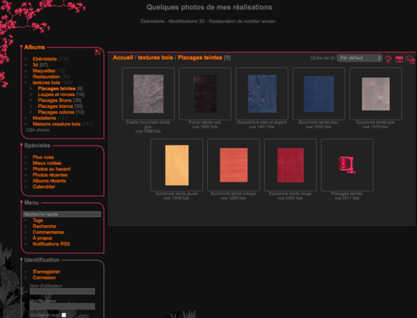 Collection d'images de placages de bois