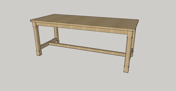 Table en lamellé chêne