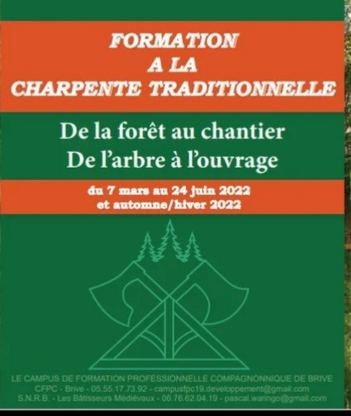 Formation charpente traditionnelle, ceinturage, equarrissage