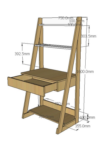 Petit bureau en melamine