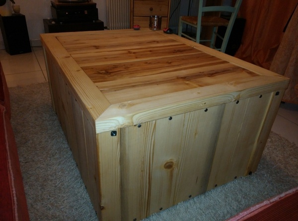 Table basse / Coffre de rangement avec ouverture secrète !