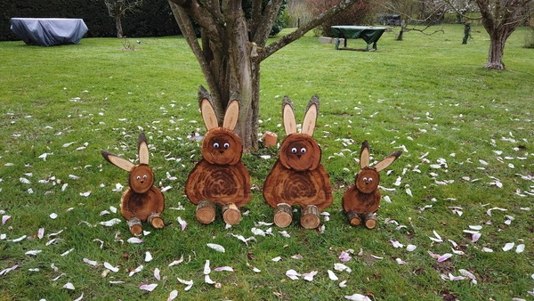 La famille lapins - Décoration extérieure de Pâques