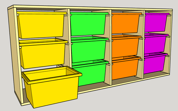 Meuble caisses à jouets