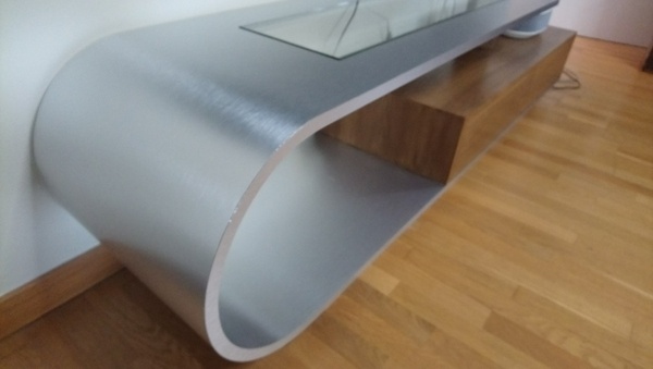 Meuble TV "Stratifié Alu brossé" & "Orme"