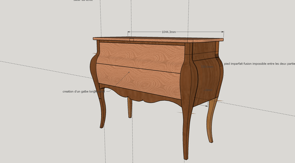 Commode galbée