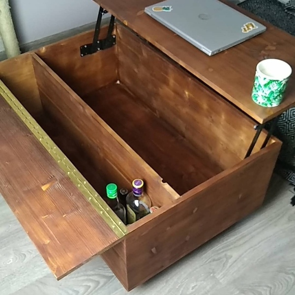 Table basse relevable style indus