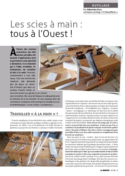 LES SCIES À MAIN « OCCIDENTALES » - Article complet BLB Bois