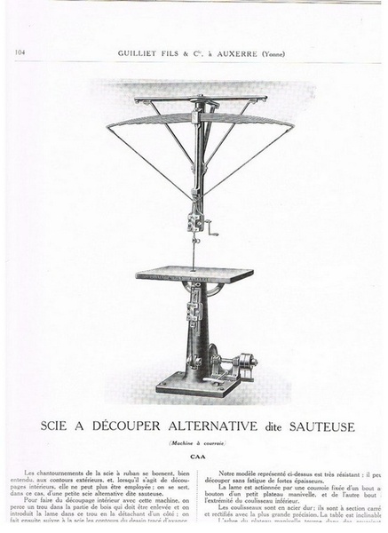 Recherche ancienne scie à chantourner