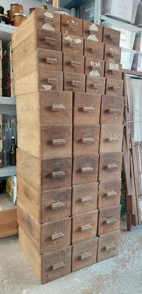 Lot de casiers vintage en bois années 50/70