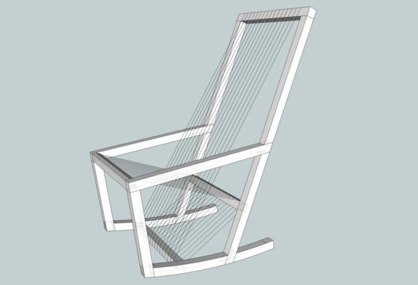 Fauteuil à bascule avec assise en cordelette #2