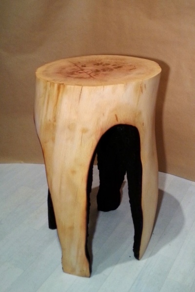 Tabouret hêtre brulé