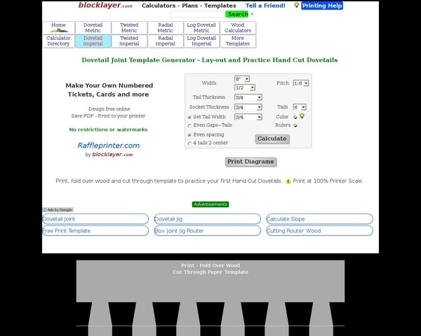 Tracé de queues d'aronde et bien plus
