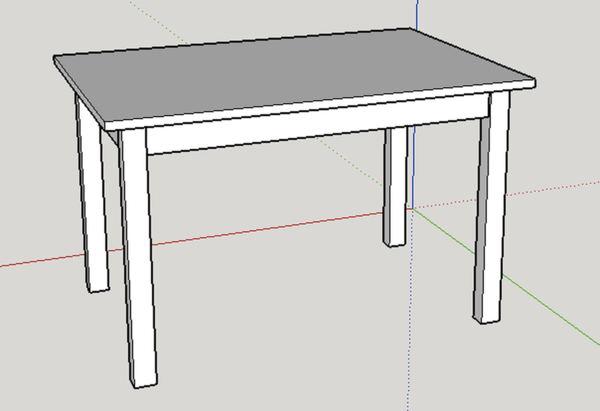 Table de cuisine - plan sketchup