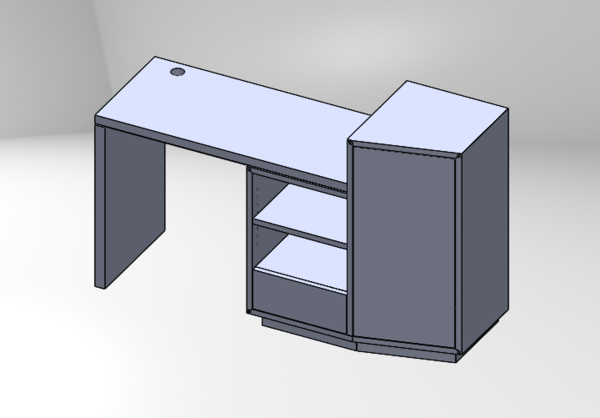 Petit bureau MDF et massif