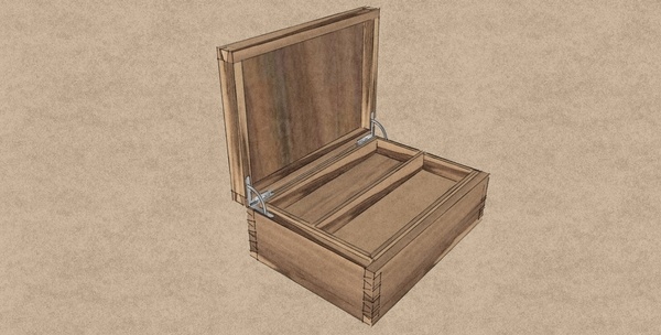 Plan boîte en noyer