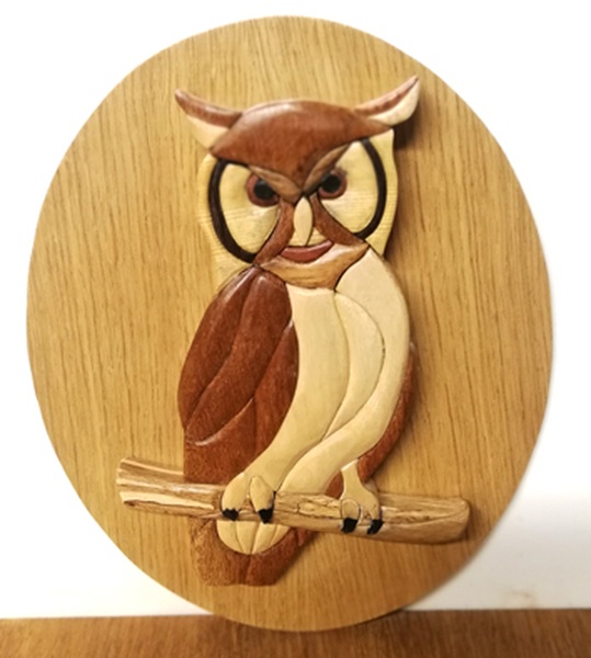 Hiboux en intarsia