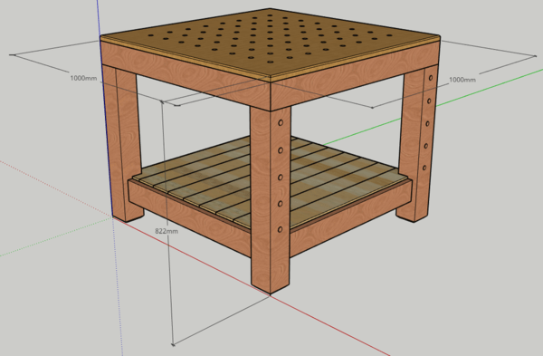 Etabli 100cm x 100cm