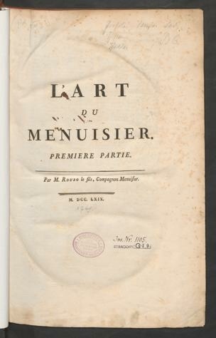 L'art du menuisier par Roubo