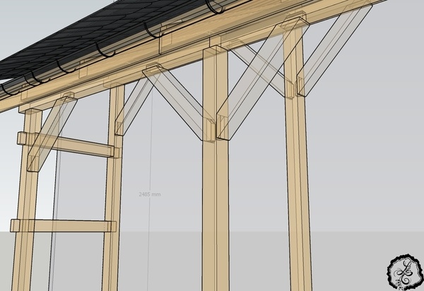 Abri bûches toit ardoise