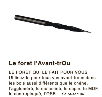 Nouvel outil pour faire des avant-trous précis