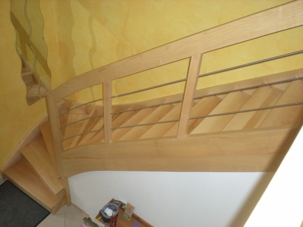 Escalier bois sur escalier béton