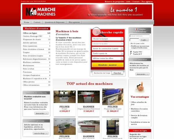 Un site d'occasion de machine à bois  hammer