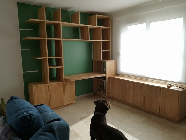 Bureau, bibliothéque, meuble bas