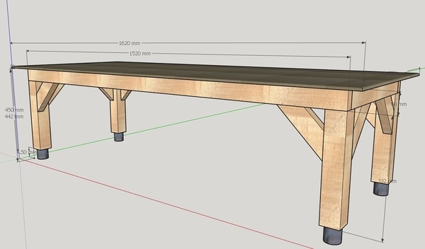 Table basse jardin - plateau Trespa HPL