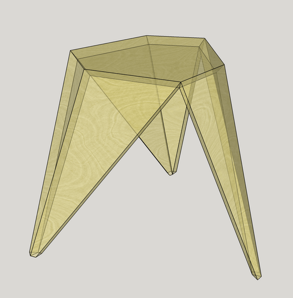 Tabouret en contreplaqué
