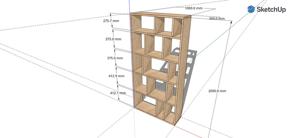 Bibliothèque en hêtre massif
