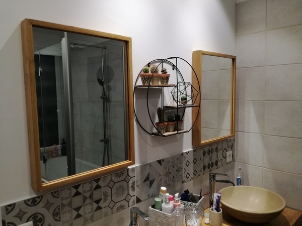 Miroir de SDB en chêne