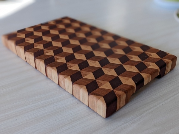 Planches à découper en bois de bout façon "3D"