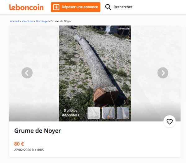 Grume de noyer (Leboncoin)