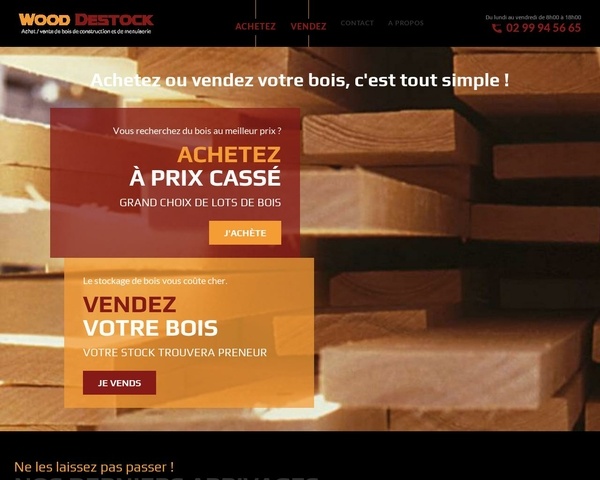 Plateforme en ligne d'achat et vente du bois