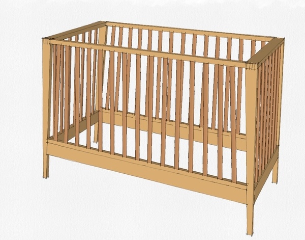 Lit bébé pieds inclinés