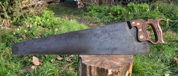 Scie Disston 16, avec rapport sur la rectification de la lame