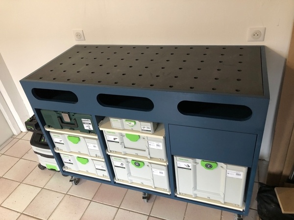 Établi type MFT avec plateau remplaçable