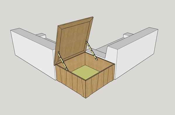 Coffre grand format avec son système de compas "pas-con"