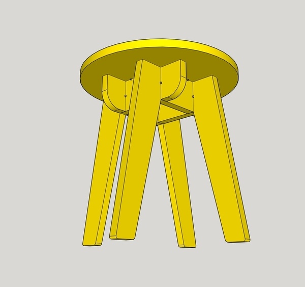 Petit tabouret en contreplaqué