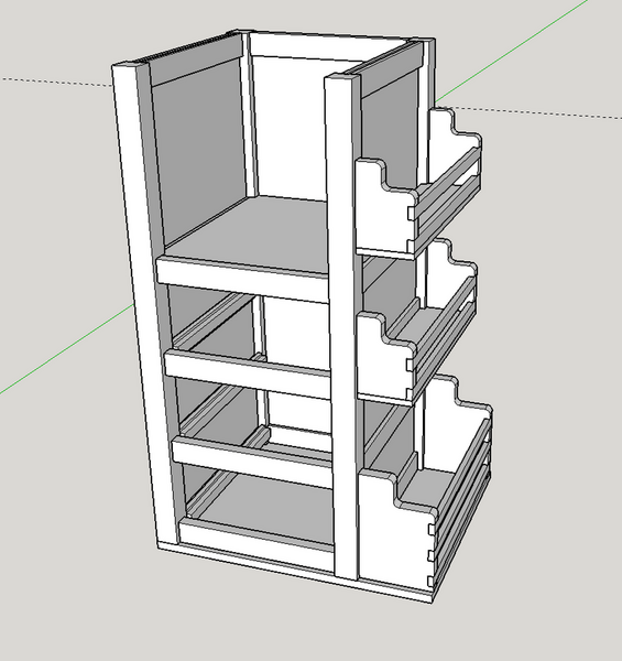 Desserte de cuisine et range épices.
