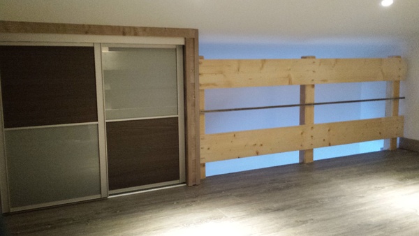 Création d'une mezzanine et d'un escalier quart tournant