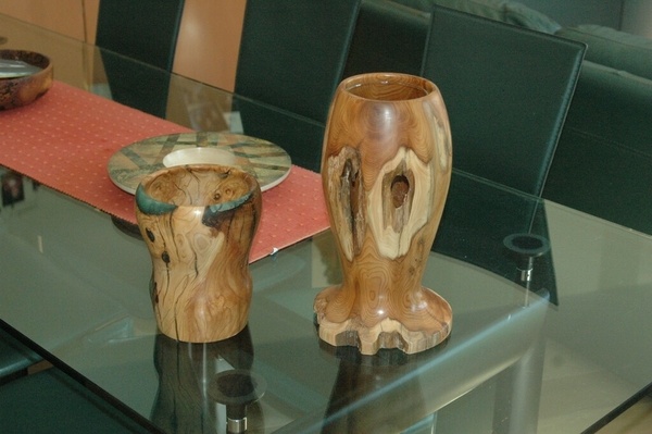 Tournage abricotier résine et if