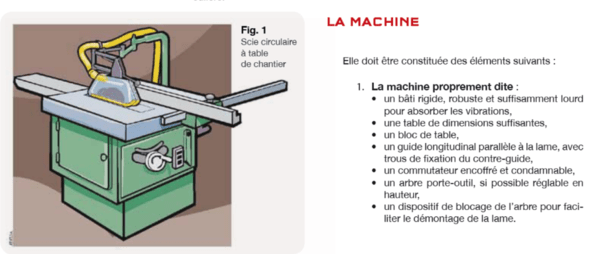 Sécurité à la scie circulaire