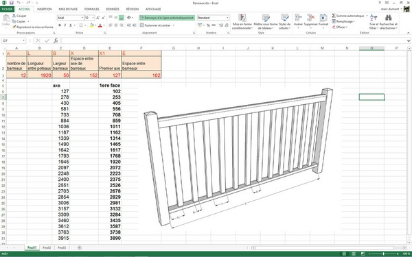 Calcul de balustrade